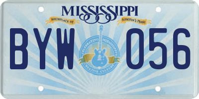 MS license plate BYW056