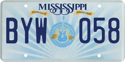 MS license plate BYW058