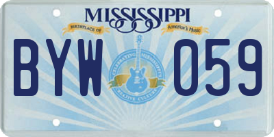 MS license plate BYW059