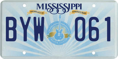 MS license plate BYW061