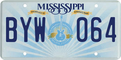 MS license plate BYW064