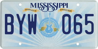 MS license plate BYW065
