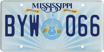 MS license plate BYW066