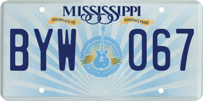 MS license plate BYW067
