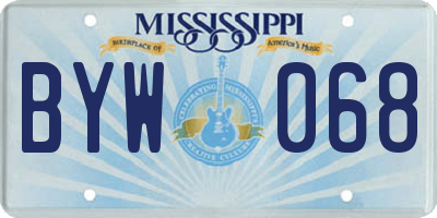 MS license plate BYW068
