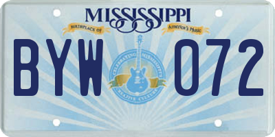 MS license plate BYW072