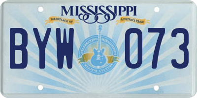 MS license plate BYW073