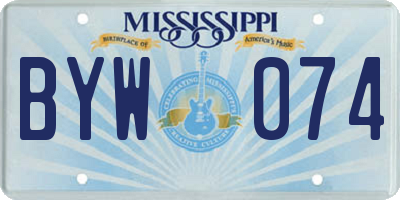 MS license plate BYW074