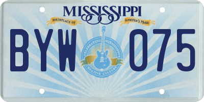 MS license plate BYW075