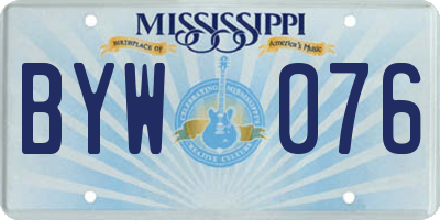 MS license plate BYW076