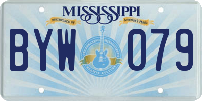 MS license plate BYW079