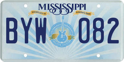 MS license plate BYW082