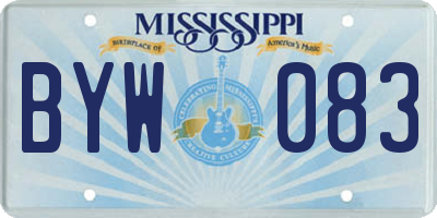 MS license plate BYW083