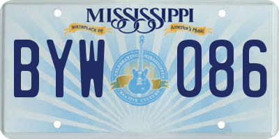 MS license plate BYW086