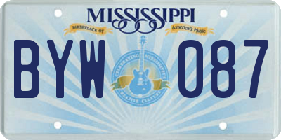 MS license plate BYW087
