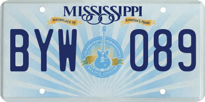 MS license plate BYW089