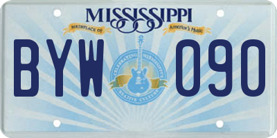 MS license plate BYW090