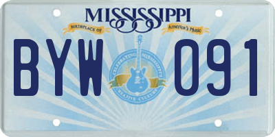 MS license plate BYW091
