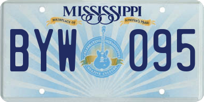 MS license plate BYW095