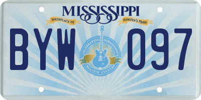 MS license plate BYW097
