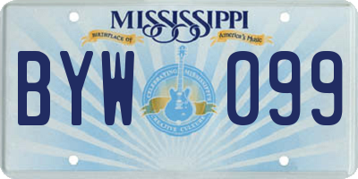 MS license plate BYW099