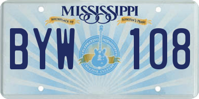 MS license plate BYW108