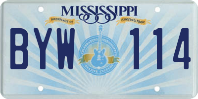 MS license plate BYW114