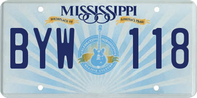 MS license plate BYW118