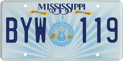 MS license plate BYW119