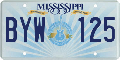 MS license plate BYW125