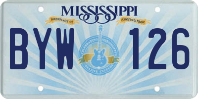 MS license plate BYW126