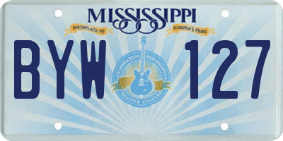 MS license plate BYW127