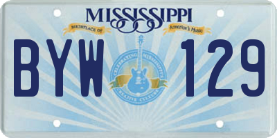 MS license plate BYW129
