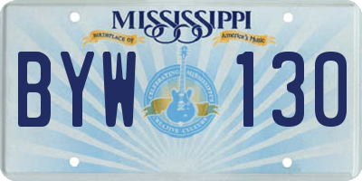 MS license plate BYW130