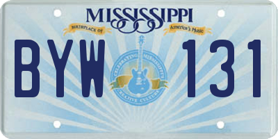 MS license plate BYW131