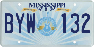 MS license plate BYW132