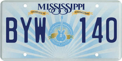 MS license plate BYW140