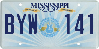 MS license plate BYW141