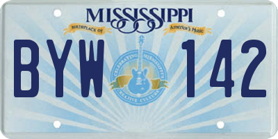 MS license plate BYW142