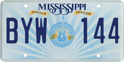 MS license plate BYW144