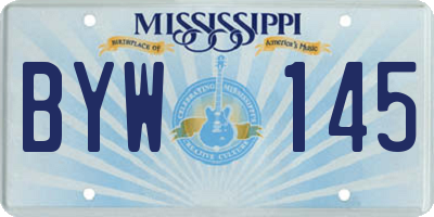 MS license plate BYW145