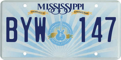 MS license plate BYW147