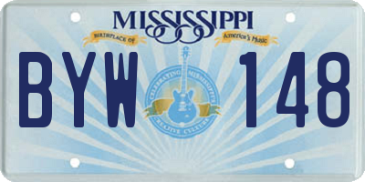 MS license plate BYW148