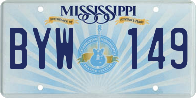 MS license plate BYW149