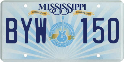 MS license plate BYW150