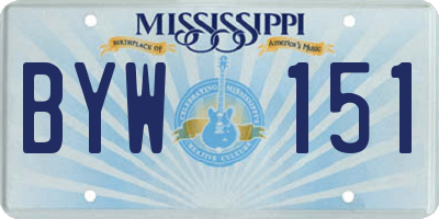 MS license plate BYW151