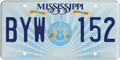 MS license plate BYW152