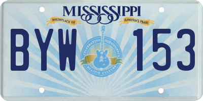 MS license plate BYW153