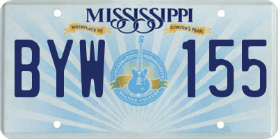 MS license plate BYW155