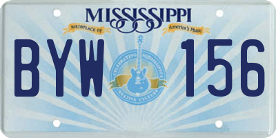 MS license plate BYW156